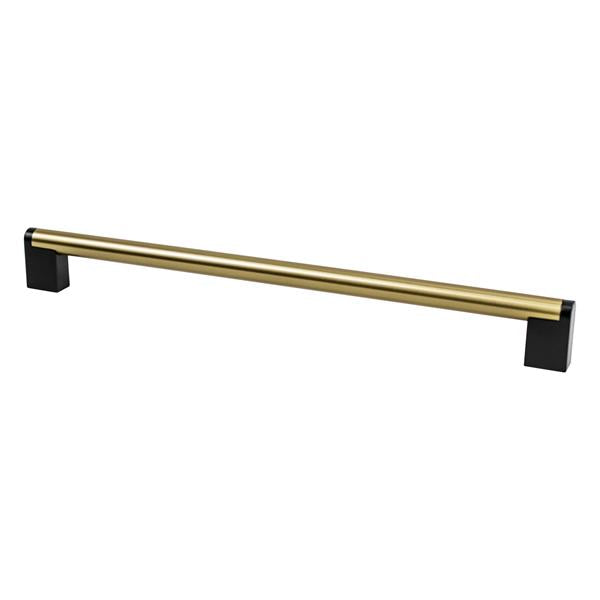 Berenson - Studio Remix 12 inch CC Modern Brushed Gold and Matte Black Appliance Pull