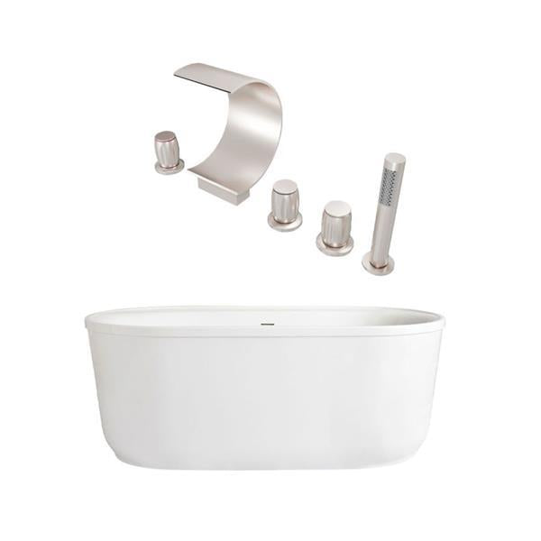 Maidstone - Luca Acrylic Contemporary Double Ended Freestanding Tub and Faucet Package