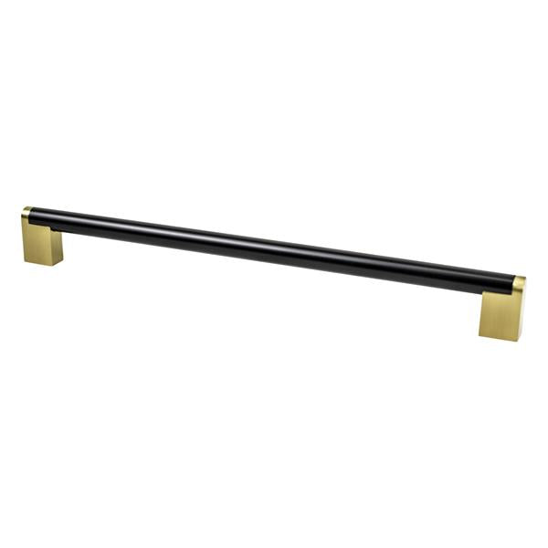 Berenson - Studio Remix 12 inch CC Matte Black and Modern Brushed Gold Appliance Pull