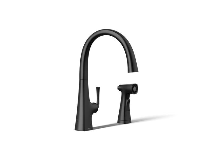 Kohler - Graze Single Handle Kitchen Faucet Swing Spout With Side Spray