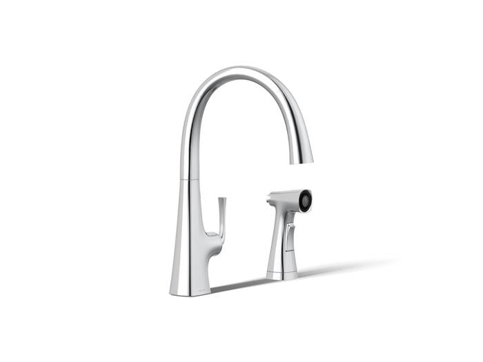 Kohler - Graze Single Handle Kitchen Faucet Swing Spout With Side Spray