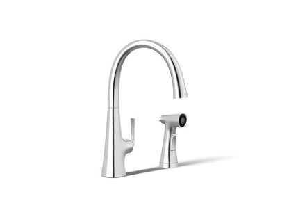 Kohler - Graze Single Handle Kitchen Faucet Swing Spout With Side Spray