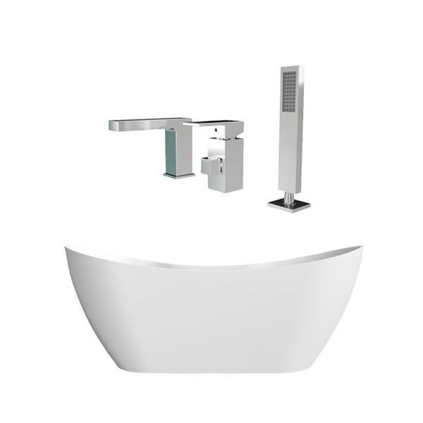 Maidstone - Wexler Acrylic Contemporary Double Ended Freestanding Tub and Faucet Package