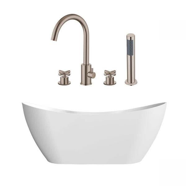 Maidstone - Wexler Acrylic Contemporary Double Ended Freestanding Tub and Faucet Package