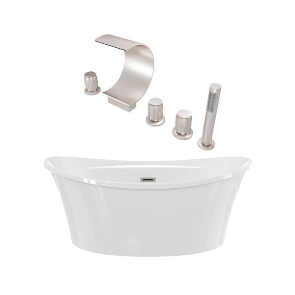 Maidstone - Conway II Acrylic Contemporary Double Slipper Freestanding Tub and Faucet Package