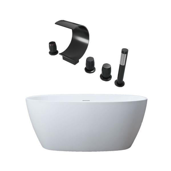 Maidstone - Medway Acrylic Contemporary Double Ended Freestanding Tub and Faucet Package