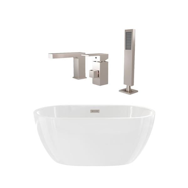 Maidstone - Matteo II Acrylic Contemporary Double Ended Freestanding Tub and Faucet Package