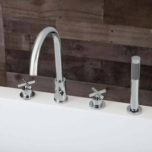 Maidstone - Matteo II Acrylic Contemporary Double Ended Freestanding Tub and Faucet Package