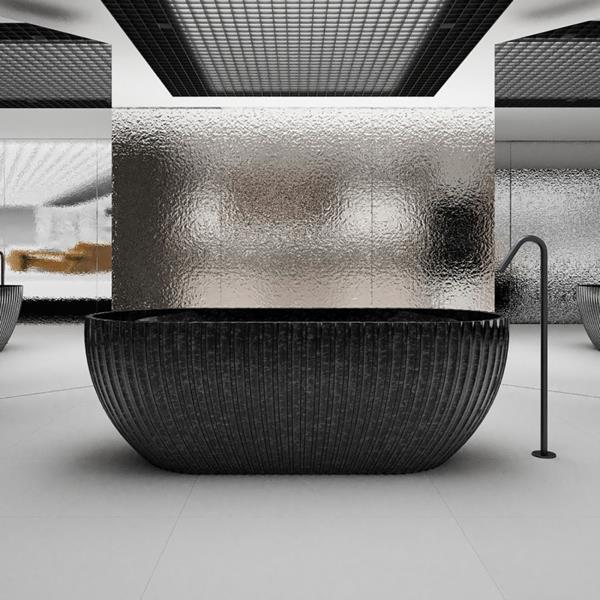 Maidstone - Ansel 67 Inch Carbon Fiber Freestanding Tub - Matte Black Drain