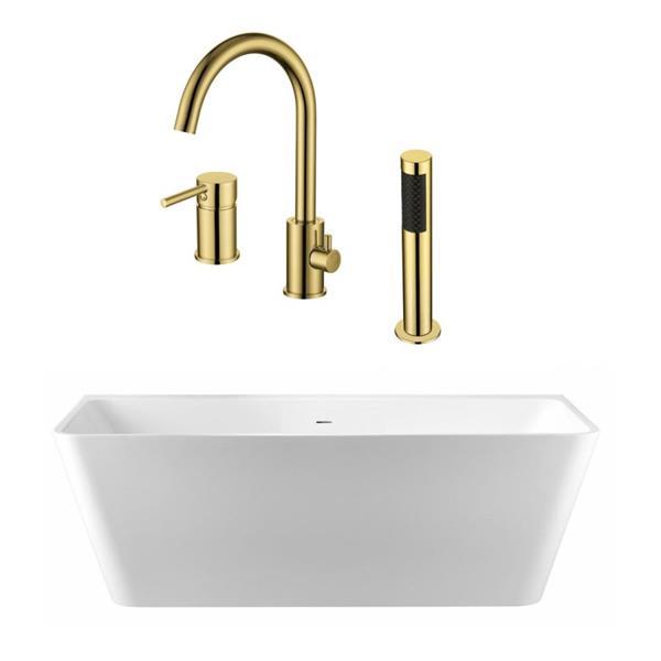 Maidstone - Tiberius Acrylic Contemporary Double Ended Freestanding Tub and Faucet Package