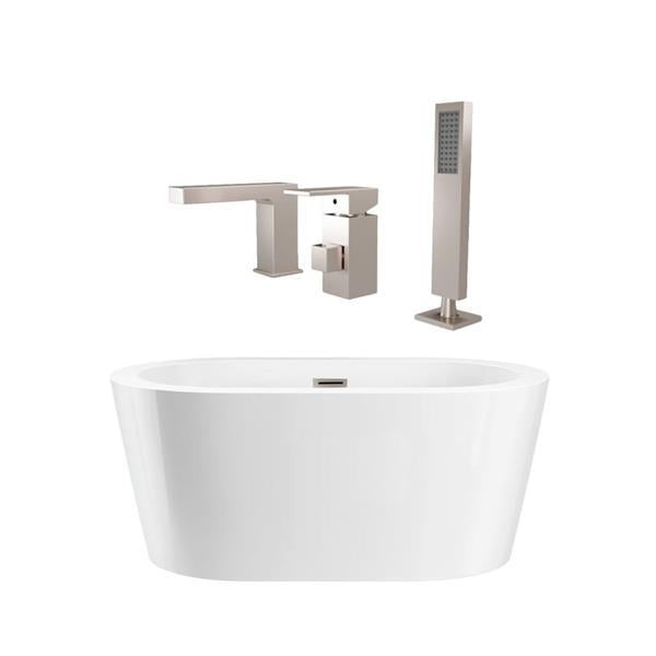 Maidstone - Turkana II Acrylic Contemporary Double Ended Freestanding Tub and Faucet Package