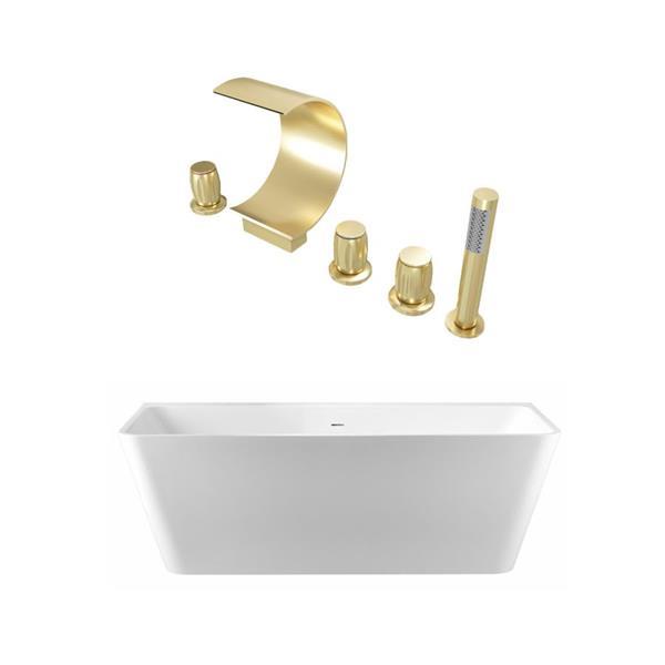 Maidstone - Tiberius Acrylic Contemporary Double Ended Freestanding Tub and Faucet Package