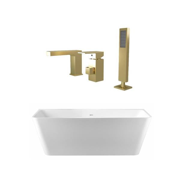 Maidstone - Tiberius Acrylic Contemporary Double Ended Freestanding Tub and Faucet Package