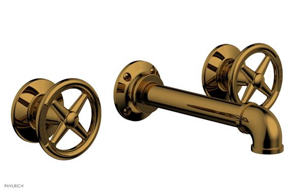 Phylrich - Works II Wall Mounted Lavatory Set - Cross Handles
