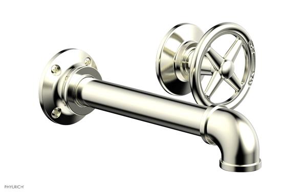 Phylrich - Works II Single Handle Wall Lavatory Set - Cross Handle