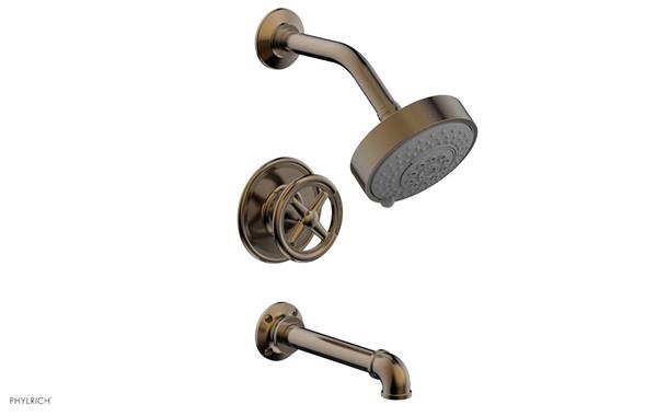 Phylrich - Works II Pressure Balance Tub and Shower Set - Cross Handle