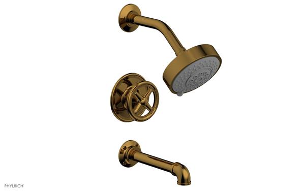 Phylrich - Works II Pressure Balance Tub and Shower Set - Cross Handle