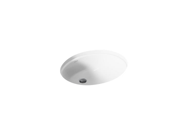 Kohler - Caxton 19-1/4 Inch Oval Undermount Bathroom Sink With Glazed Underside, No Overflow