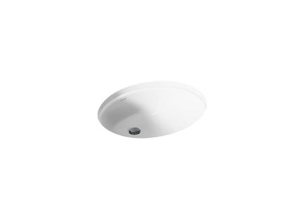 Kohler - Caxton 19-1/4 Inch Oval Undermount Bathroom Sink With Glazed Underside, No Overflow