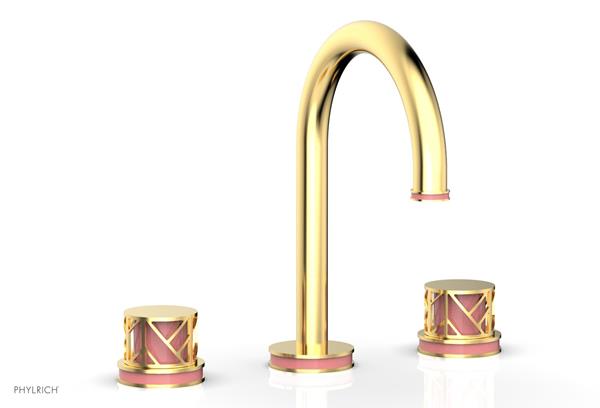 Phylrich - Jolie Widespread Faucet Round Handles With Pink Accents
