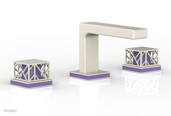 Phylrich - Jolie Widespread Faucet Square Handles With Purple Accents