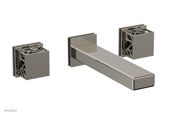 Phylrich - Jolie Wall Tub Set Square Handles With Gloss Black Accents