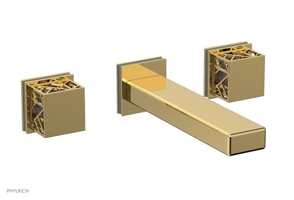 Phylrich - Jolie Wall Tub Set Square Handles With Grey Accents