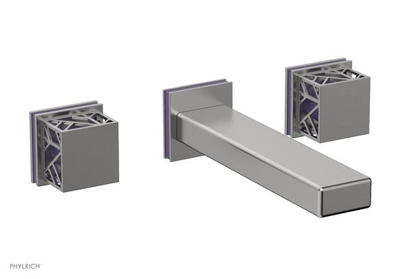 Phylrich - Jolie Wall Tub Set Square Handles With Purple Accents