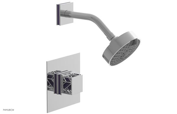 Phylrich - Jolie Pressure Balance Shower Set Square Handle With Purple Accents