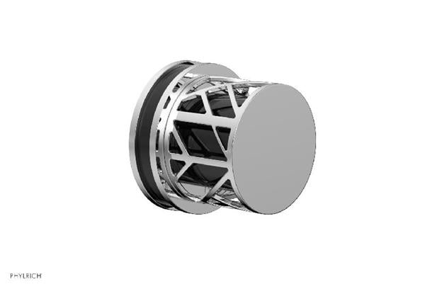 Phylrich - Jolie Volume Control/Diverter Trim Round Handle With Gloss Black Accents
