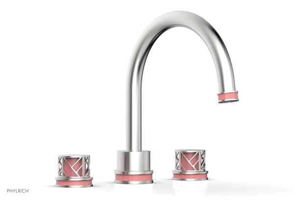 Phylrich - Jolie Deck Tub Set Round Handles With Pink Accents