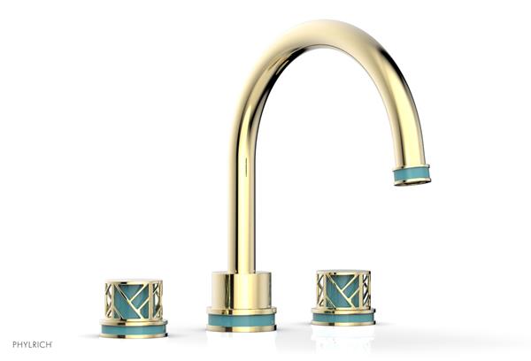 Phylrich - Jolie Deck Tub Set Round Handles With Turquoise Accents