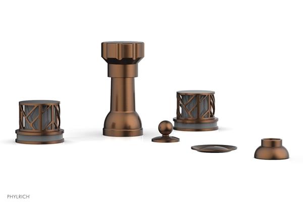 Phylrich - Jolie Four Hole Bidet Set Round Handles With Grey Accents