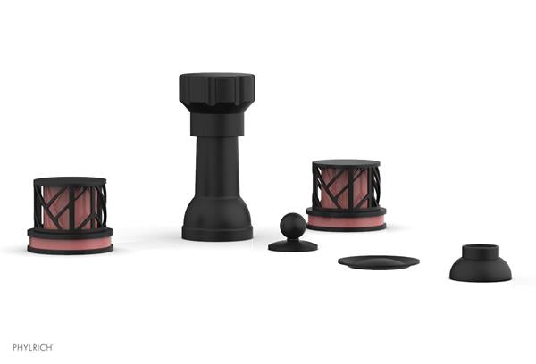 Phylrich - Jolie Four Hole Bidet Set Round Handles With Pink Accents