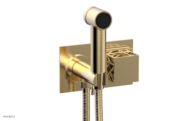 Phylrich - Jolie Wall Mounted Bidet Square Handle With Gloss Black Accents