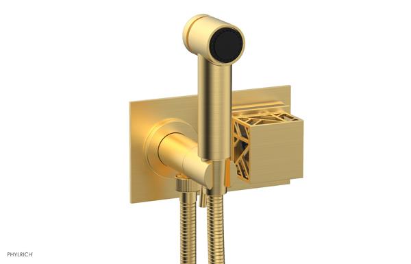 Phylrich - Jolie Wall Mounted Bidet Square Handle With Navy Blue Accents