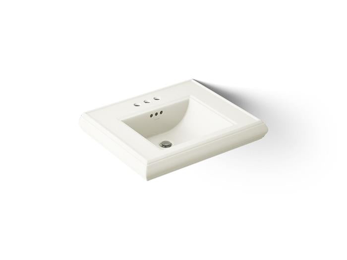 Kohler - Memoirs 20 Inch Rectangular Console Tabletop Bathroom Sink With Overflow - 4Cc Holes