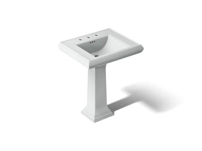 Kohler - Memoirs 27-1/4 Rectangular Pedestal Bathroom Sink With Overflow - 8Cc Holes