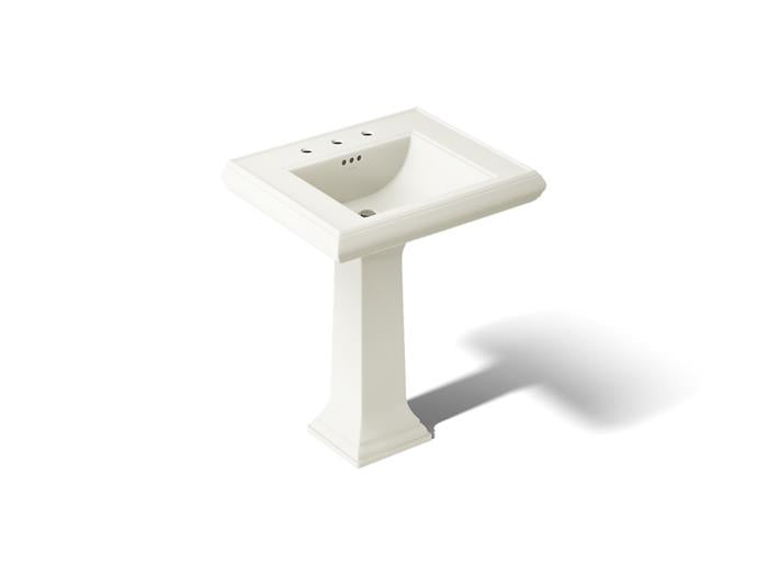 Kohler - Memoirs 27-1/4 Rectangular Pedestal Bathroom Sink With Overflow - 8Cc Holes