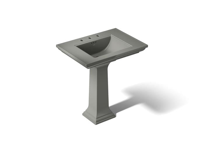 Kohler - Memoirs Stately 30-3/4 Inch Rectangular Pedestal Bathroom Sink With Overflow - 8Cc Holes