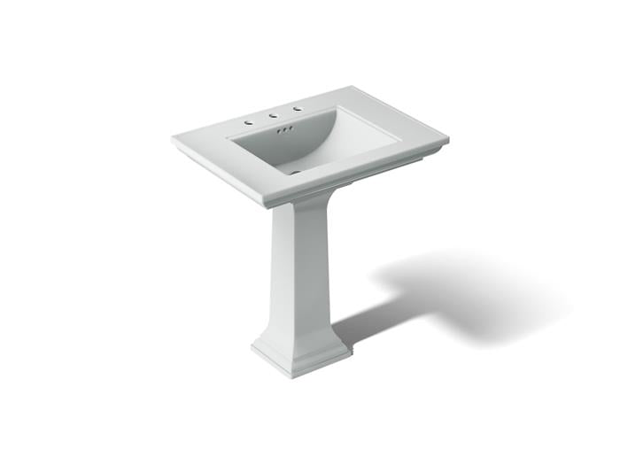 Kohler - Memoirs Stately 30-3/4 Inch Rectangular Pedestal Bathroom Sink With Overflow - 8Cc Holes