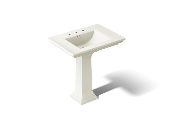 Kohler - Memoirs Stately 30-3/4 Inch Rectangular Pedestal Bathroom Sink With Overflow - 8Cc Holes