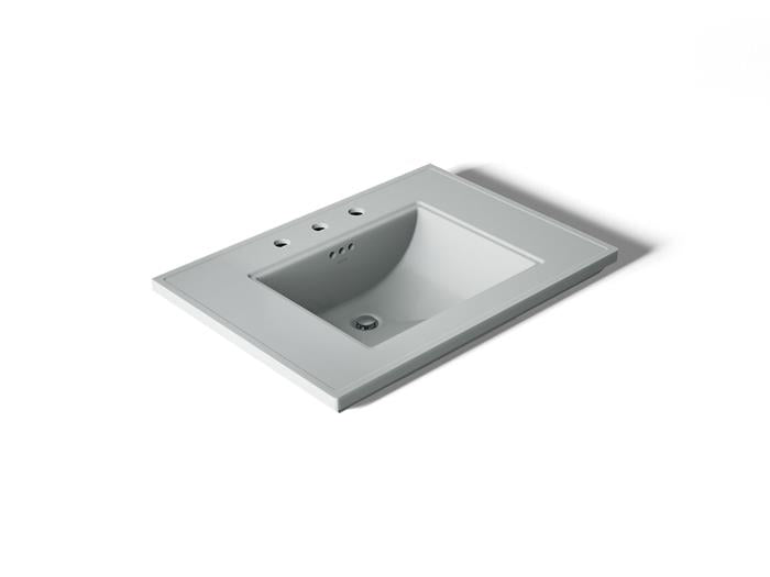 Kohler - Memoirs Stately 30-3/4 Inch Rectangular Pedestal Console Tabletop Bathroom Sink With Overflow - 8Cc Holes