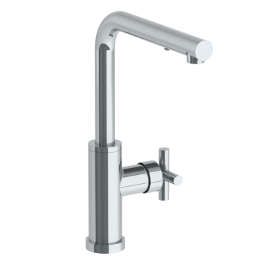 Watermark - Loft 2.0 Deck Mounted 1 Hole Square Top Kitchen Faucet with Pull Out Spray -Low Spout