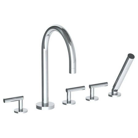 Watermark - Loft 2.0 Deck Mounted 5 Hole Gooseneck Bath Set