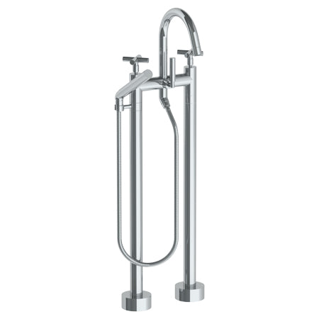 Watermark - Loft 2.0 Floor Standing Bath Set With Gooseneck Spout And Slim Hand Shower