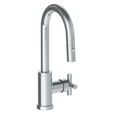 Watermark - Loft 2.0 Deck Mounted 1 Hole Gooseneck Prep Faucet with Pull Down Spray