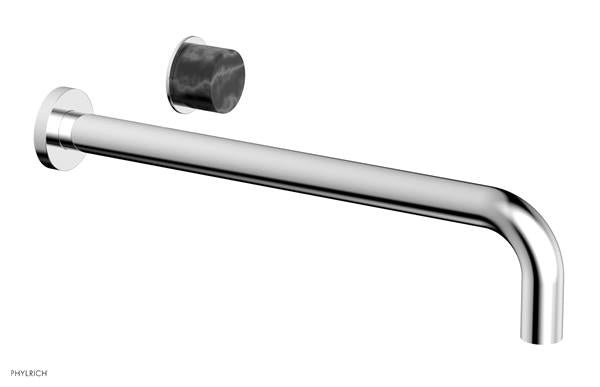 Phylrich - Basic II 14 Inch Single Handle Wall Lavatory Set - Marble Handle