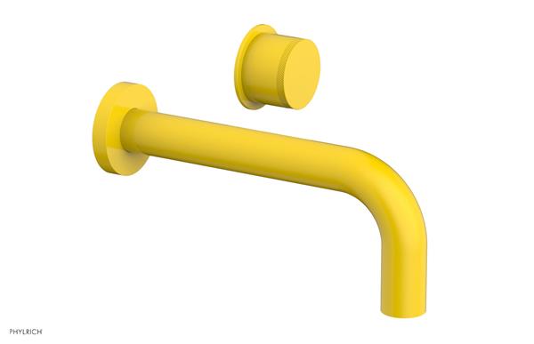 Phylrich - Basic II 7-1/2 Inch Single Handle Wall Lavatory Set - Knurled Handle