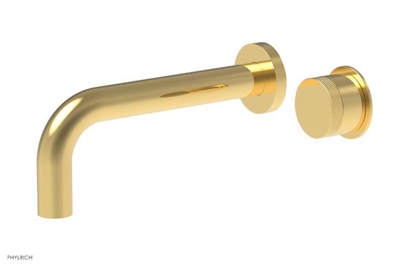 Phylrich - Basic II 7-1/2 Inch Single Handle Wall Lavatory Set - Knurled Handle